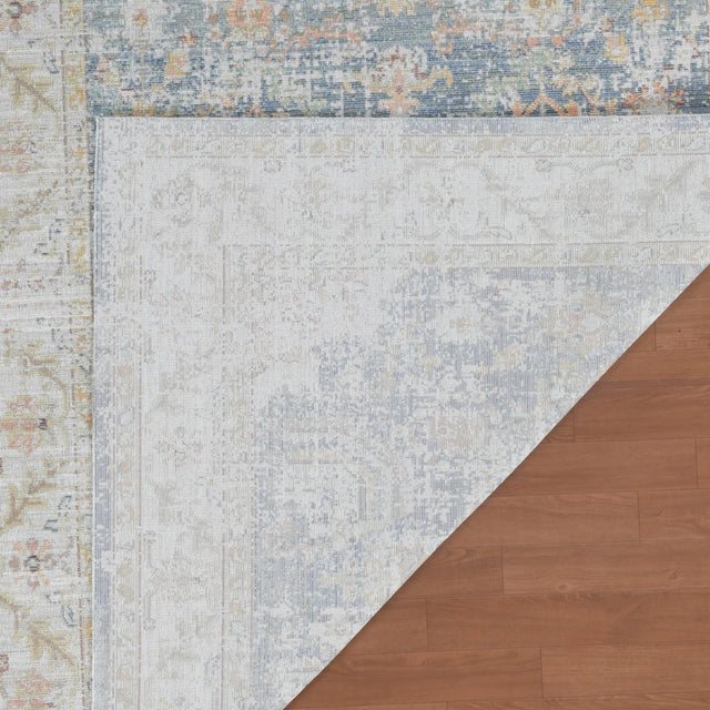 Amer Century Vintage Medallion Power-Loom Indigo Blue/Ivory Rug