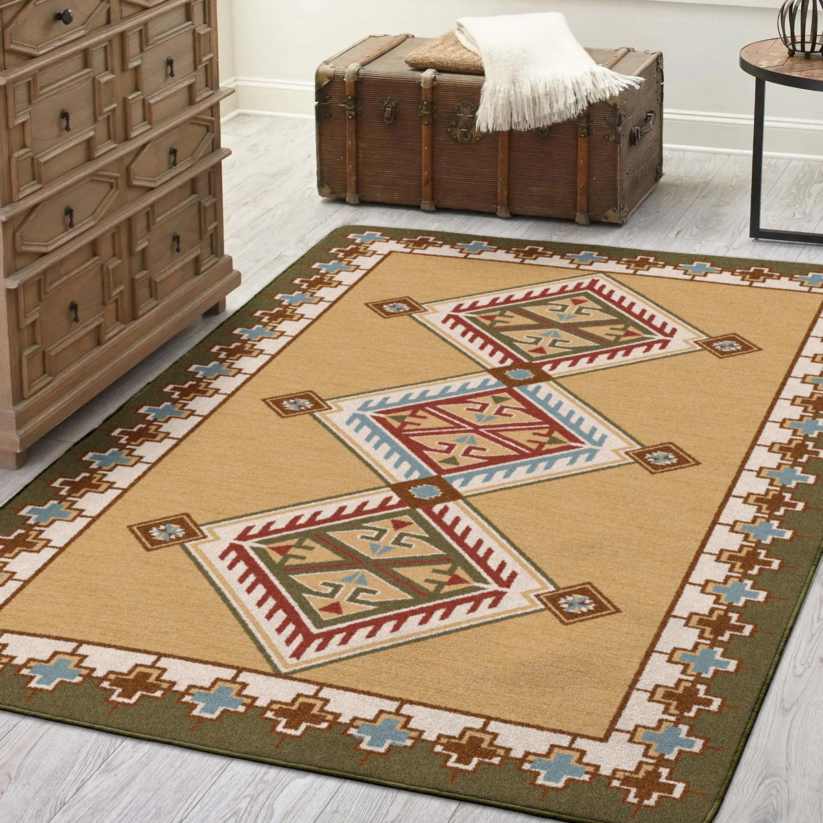 American Dakota Ancestry Green Rug