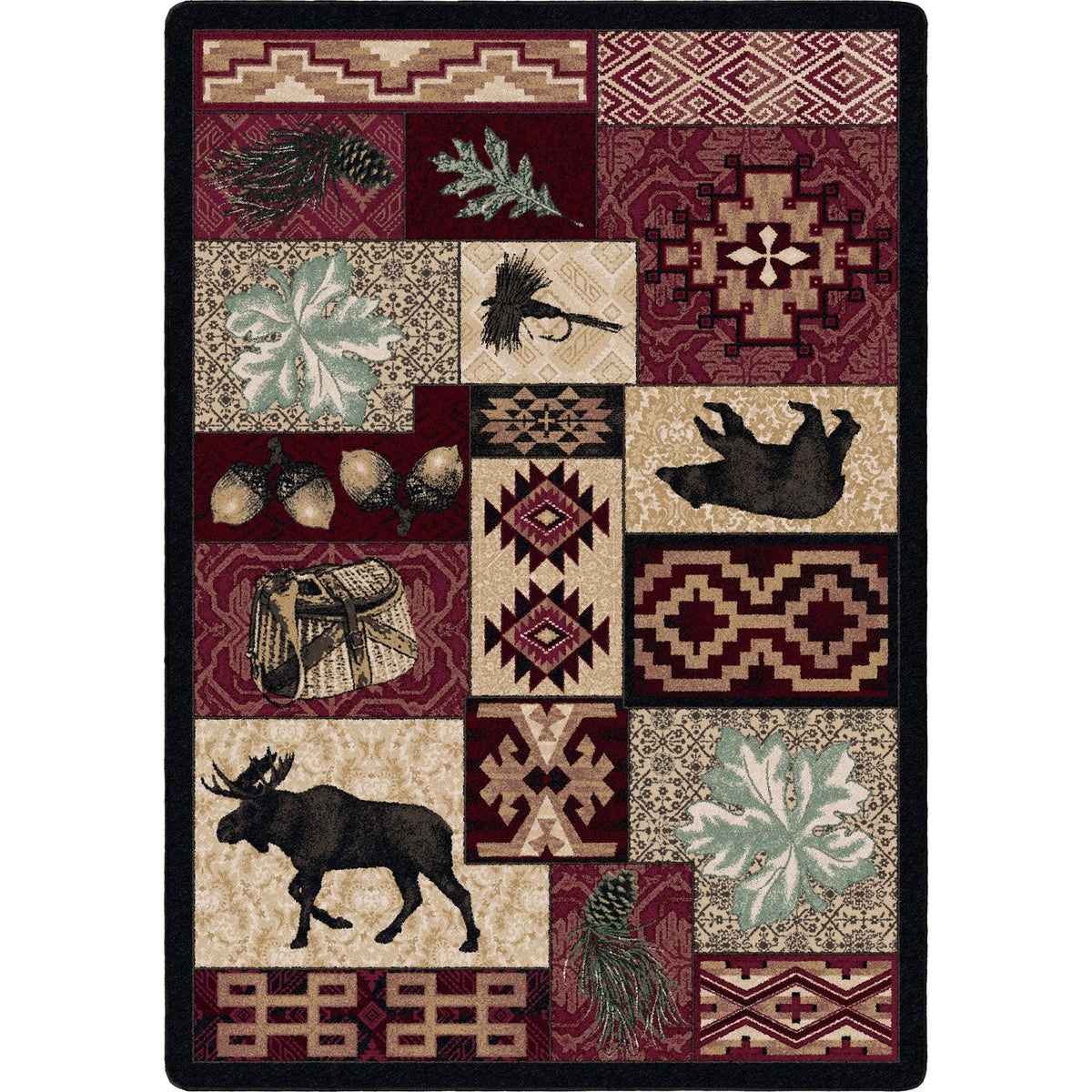 American Dakota Bear Creek Lodge Red Rug - 0177RED234