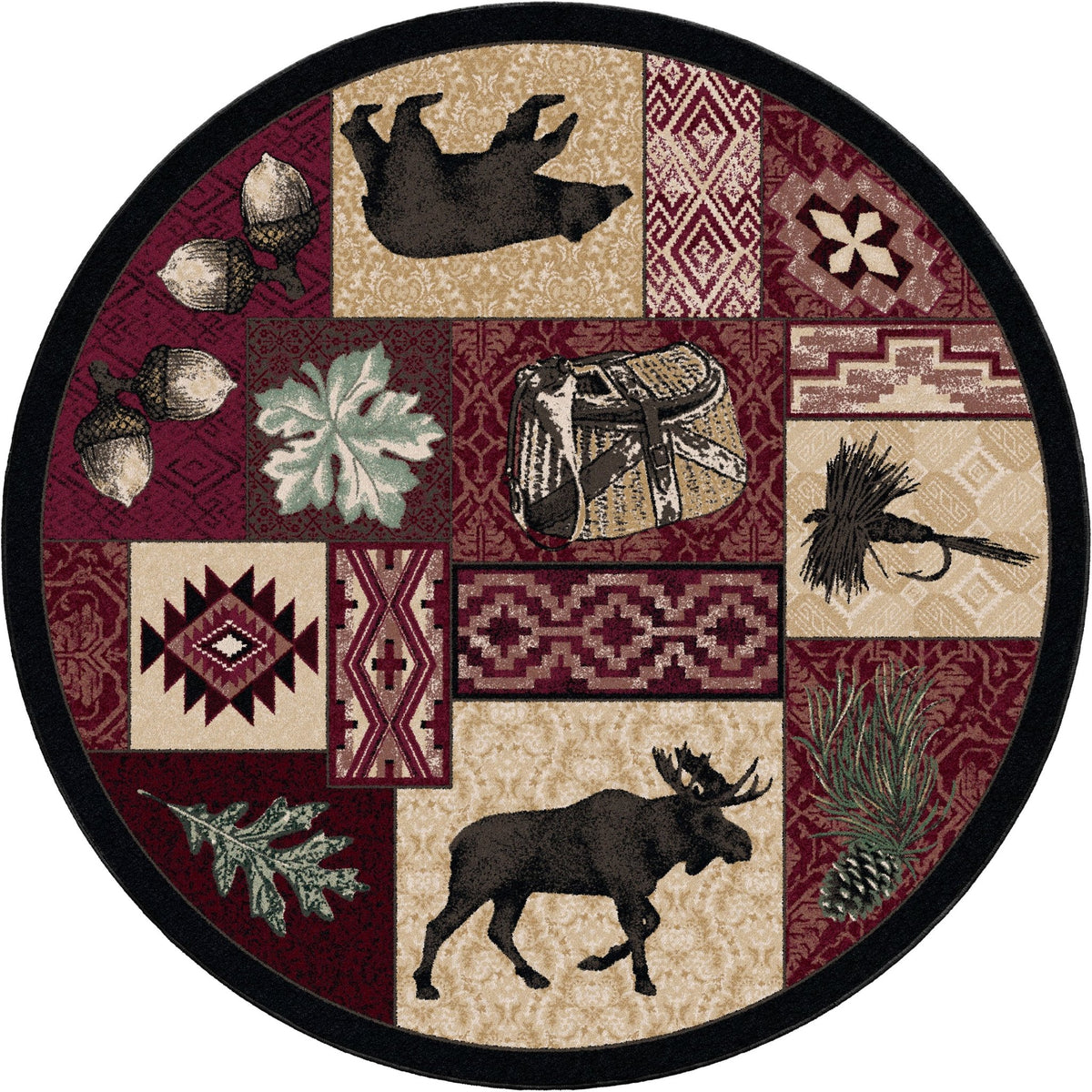 American Dakota Bear Creek Lodge Red Rug - 0177RED234