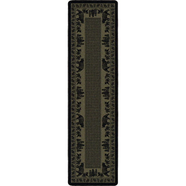 American Dakota Bear Family Green Rug - 0116GRN234