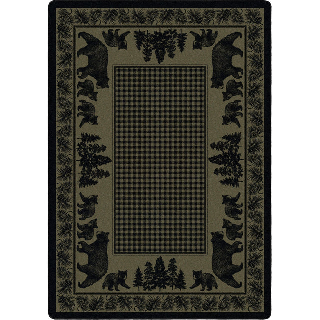 American Dakota Bear Family Green Rug - 0116GRN234