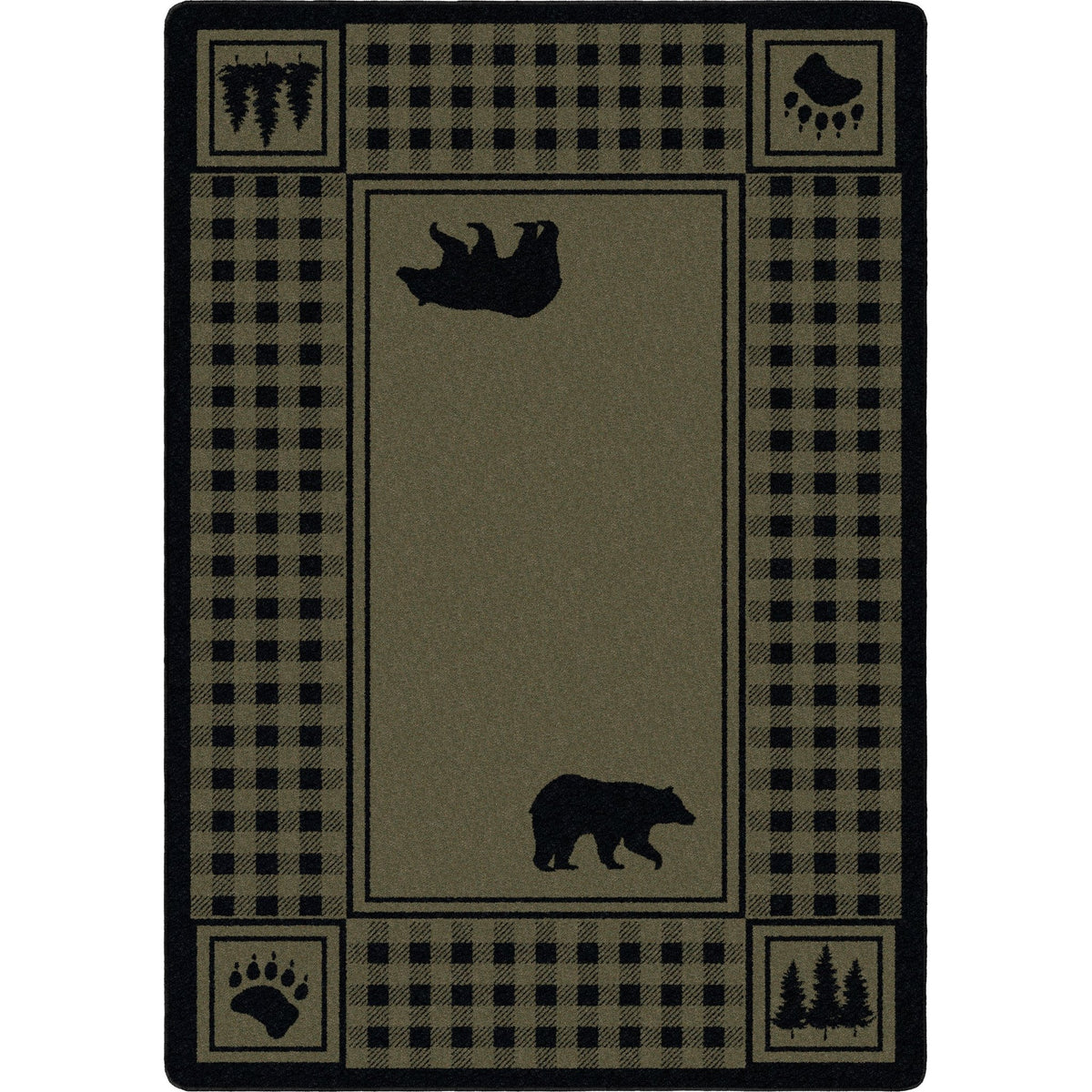 American Dakota Bear Refuge Green Rug - 0088GRN234