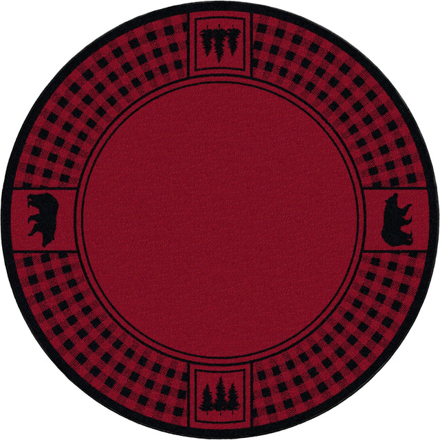 American Dakota Bear Refuge Red Rug - 0088RED234
