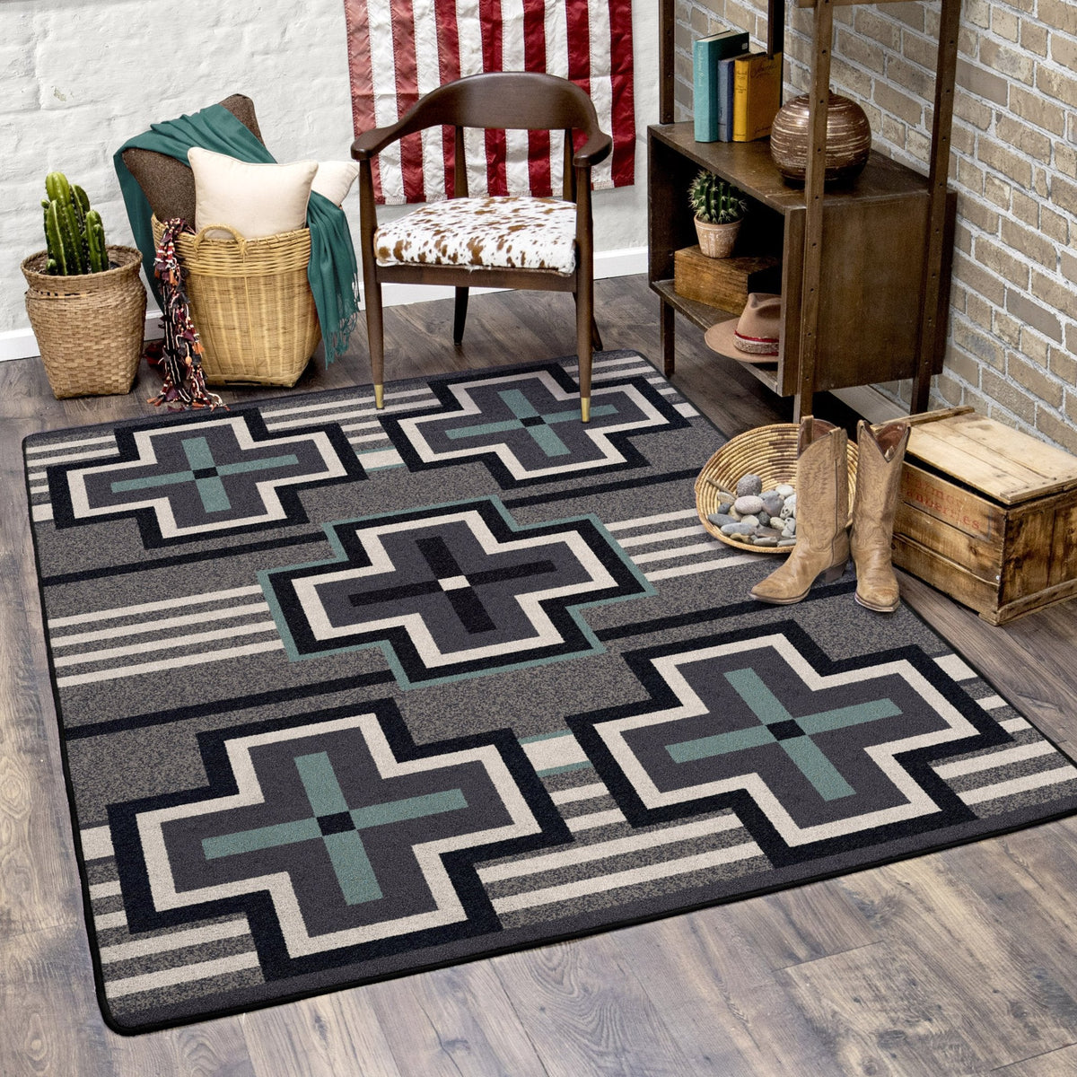 American Dakota Bounty Turquoise Rug