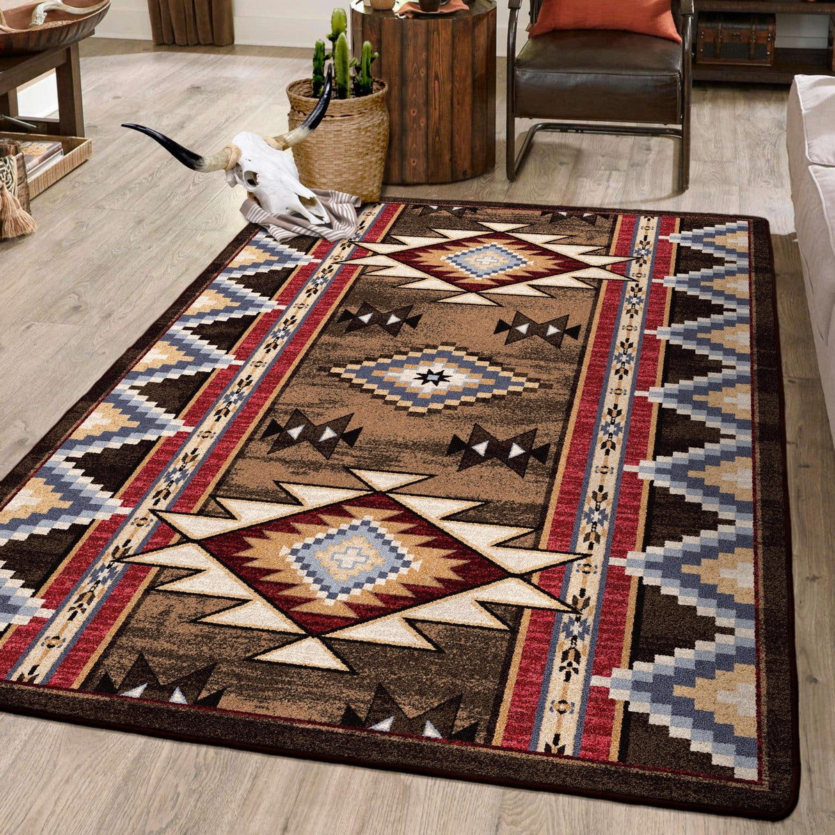 American Dakota Bow Strings Brown Rug