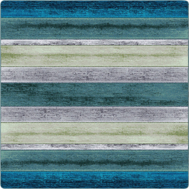 American Dakota Bungalow Stripe Aqua Rug - 0146AQU234