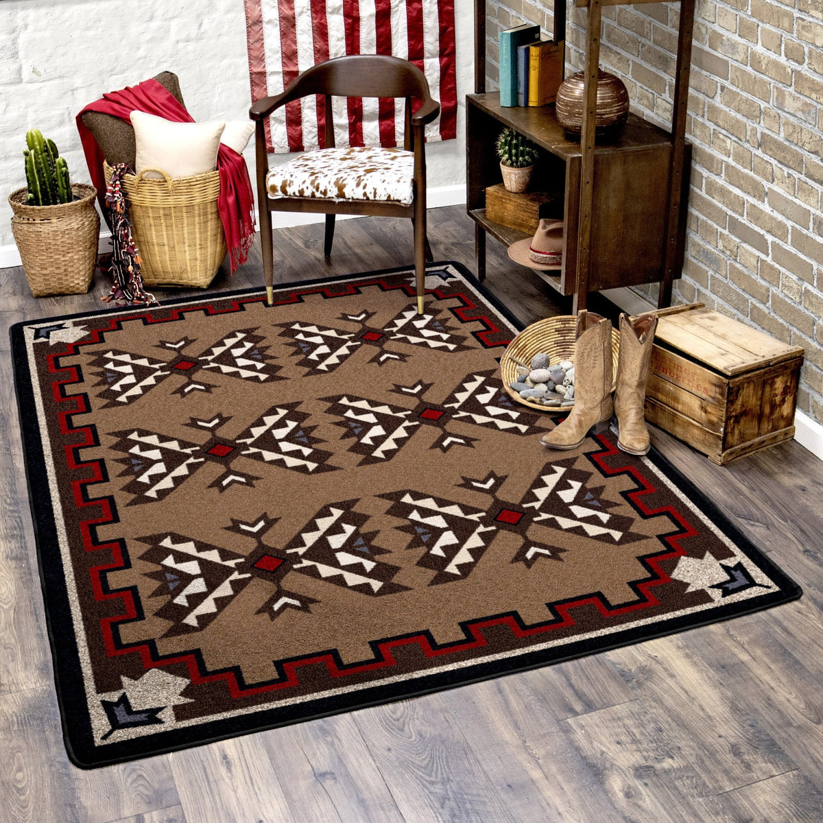 American Dakota Cami Blanket Brown Rug