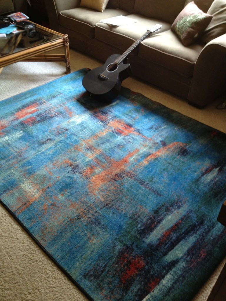 American Dakota Coastal Canvas Aqua Rug - 0303AQU234