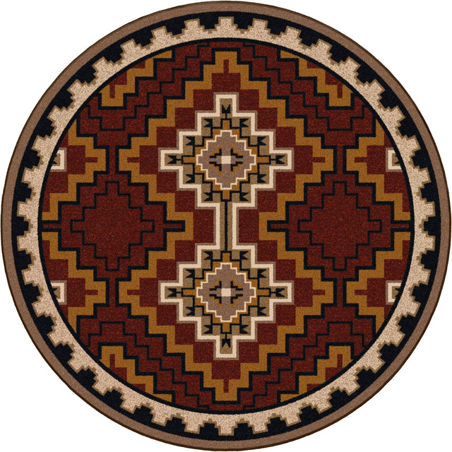 American Dakota Council Fire Red Rug