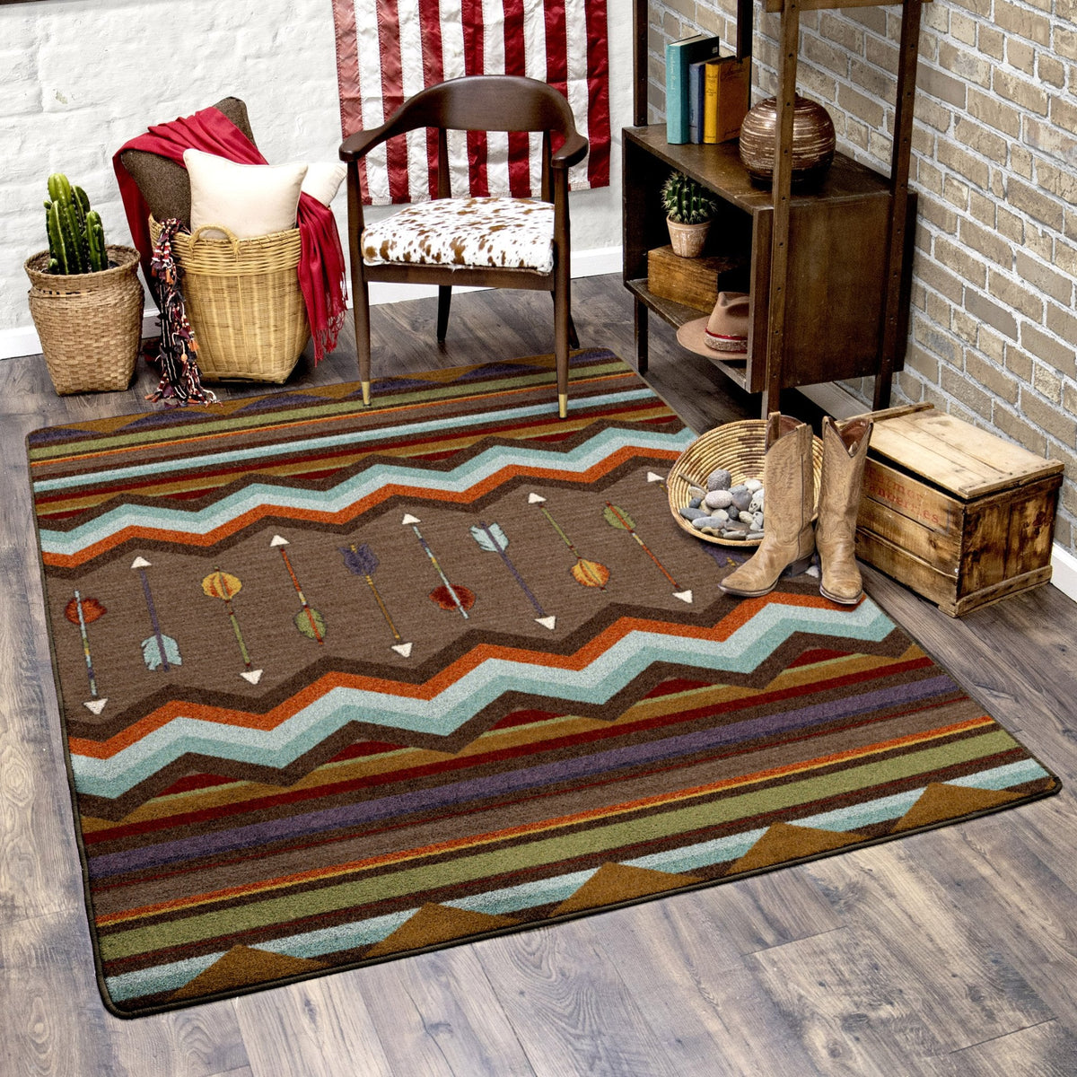 American Dakota Cresting Fletcher Rainbow Rug
