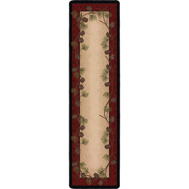 American Dakota Delicate Pines Red Plaid Rug - 0179RPL234
