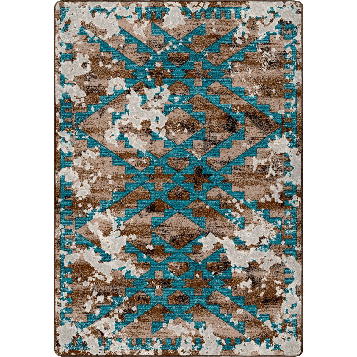 American Dakota Distressed Fresco Turquoise Rug - 0401TUR234