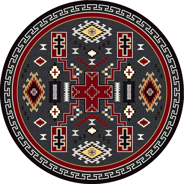American Dakota Double Cross Gray Rug