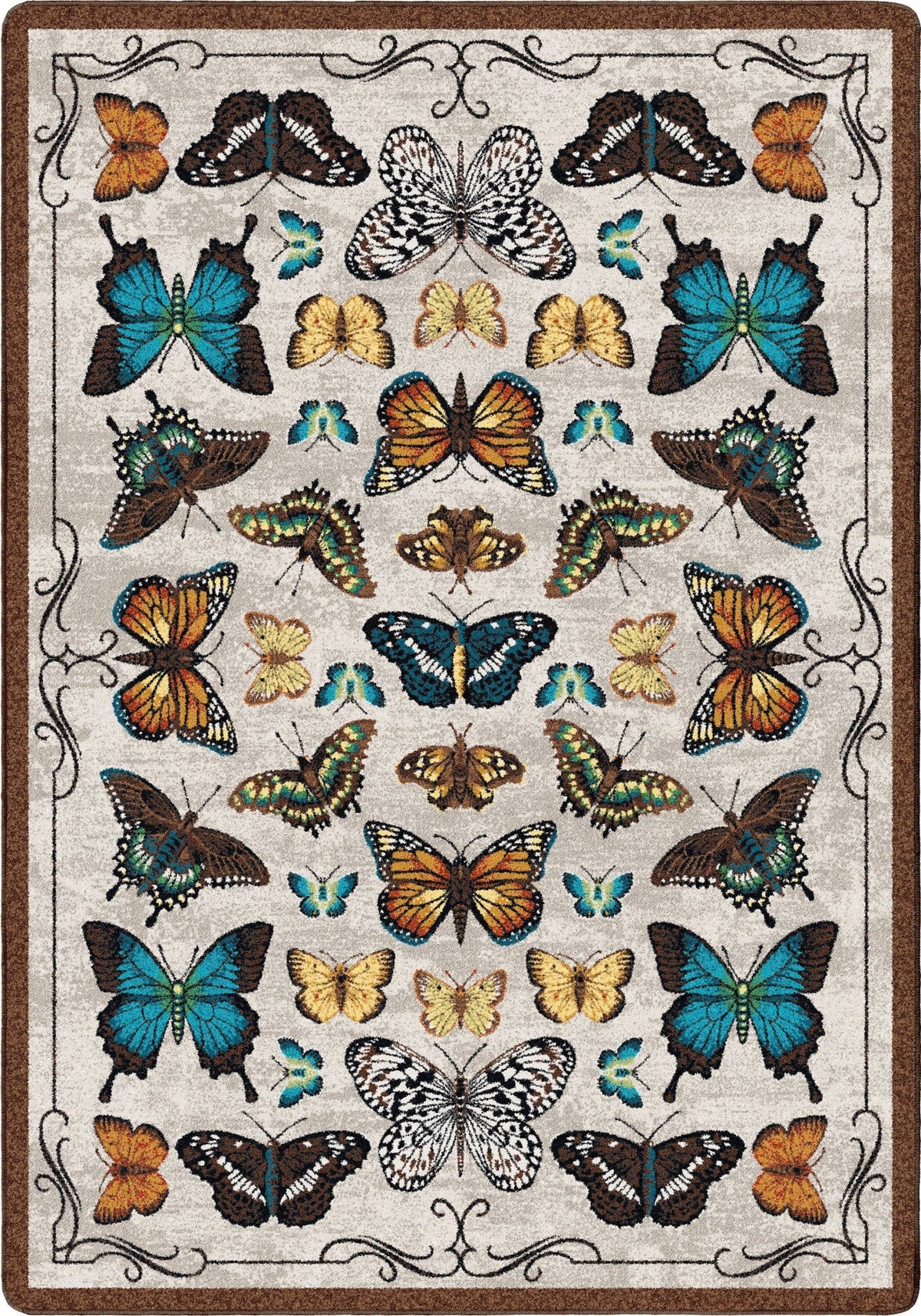 American Dakota English Collector Cabinet Butterfly Multi Rug - 0627BTR234