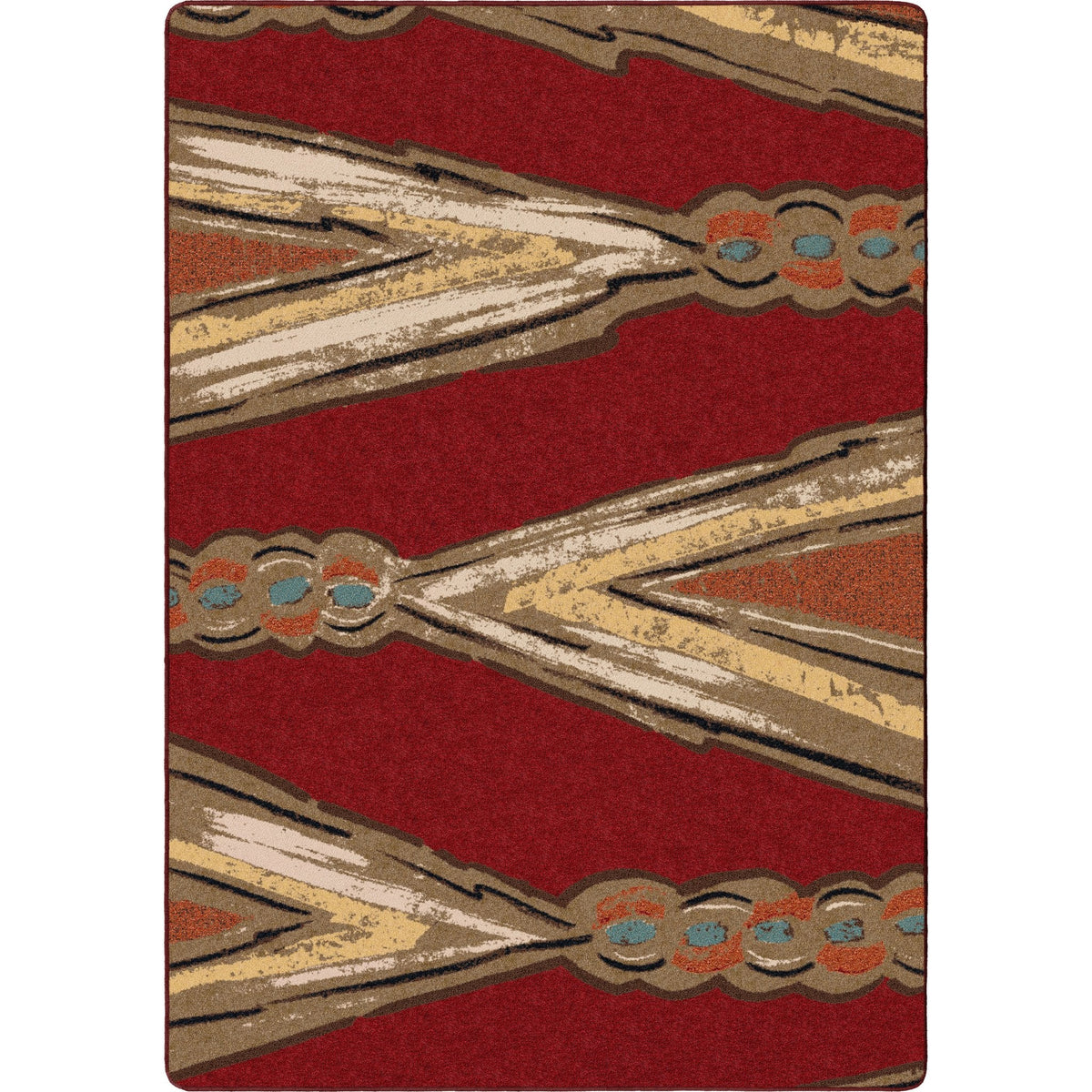 American Dakota Finger Weave Red Rug