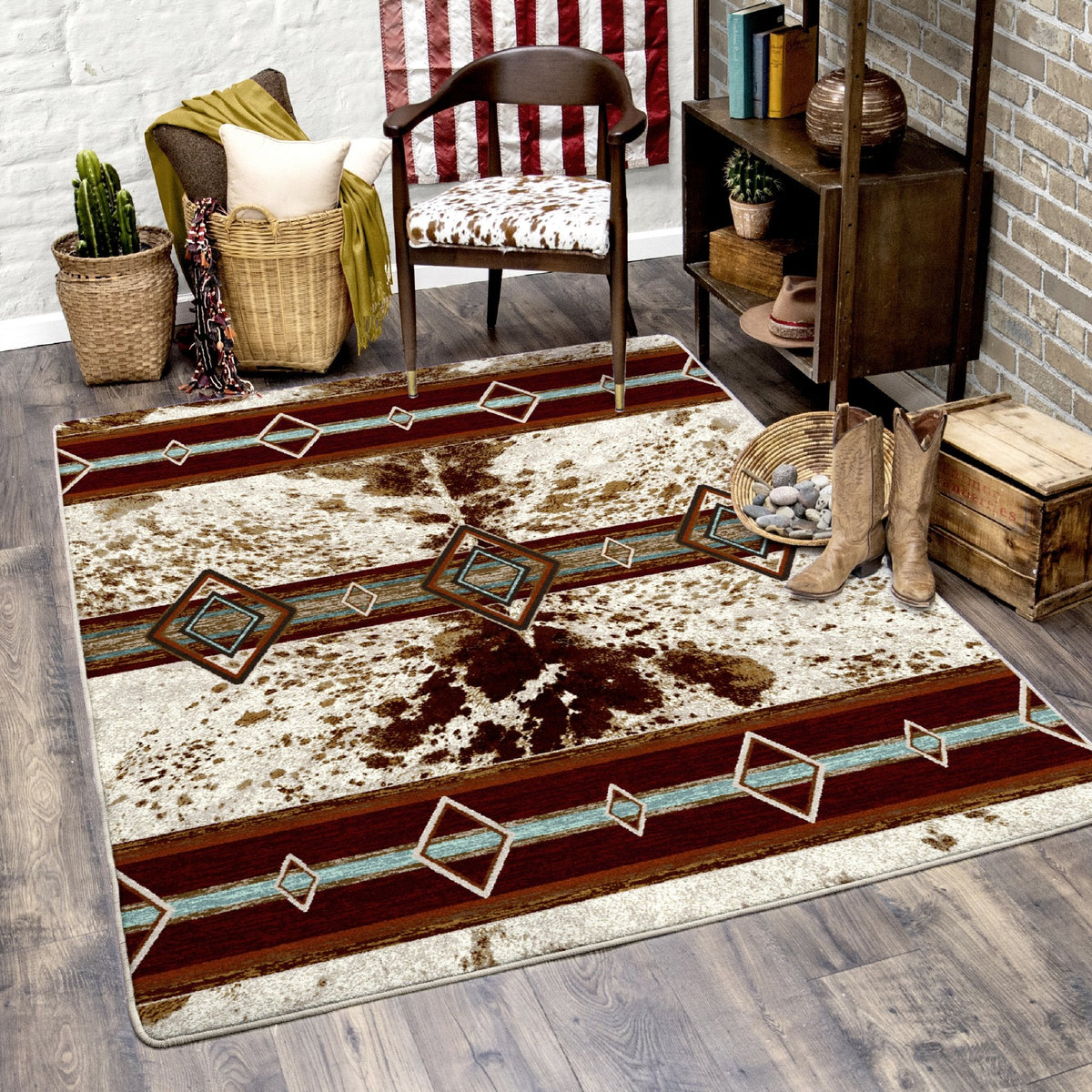 American Dakota Fire Hide True Western Rug