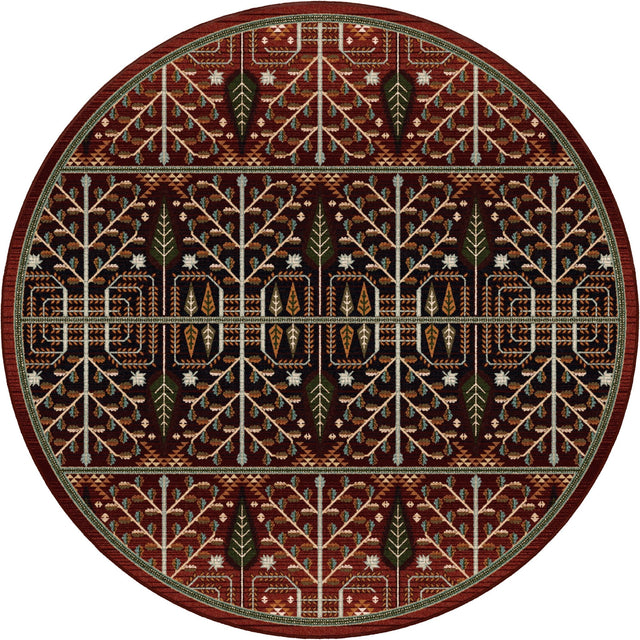 American Dakota Flourish Forest Garnet Rug - 0686GAR234