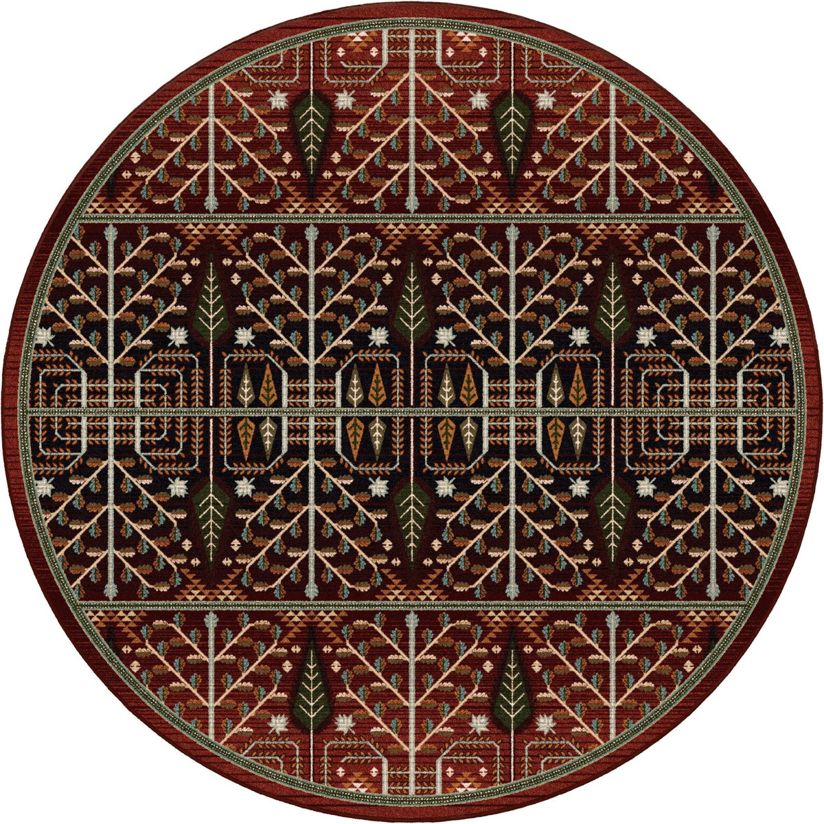 American Dakota Flourish Forest Garnet Rug - 0686GAR234