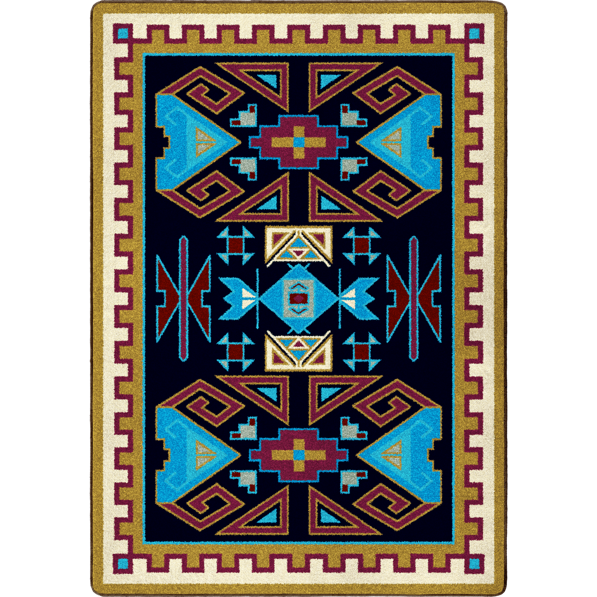 American Dakota Four Rams Copper Rug