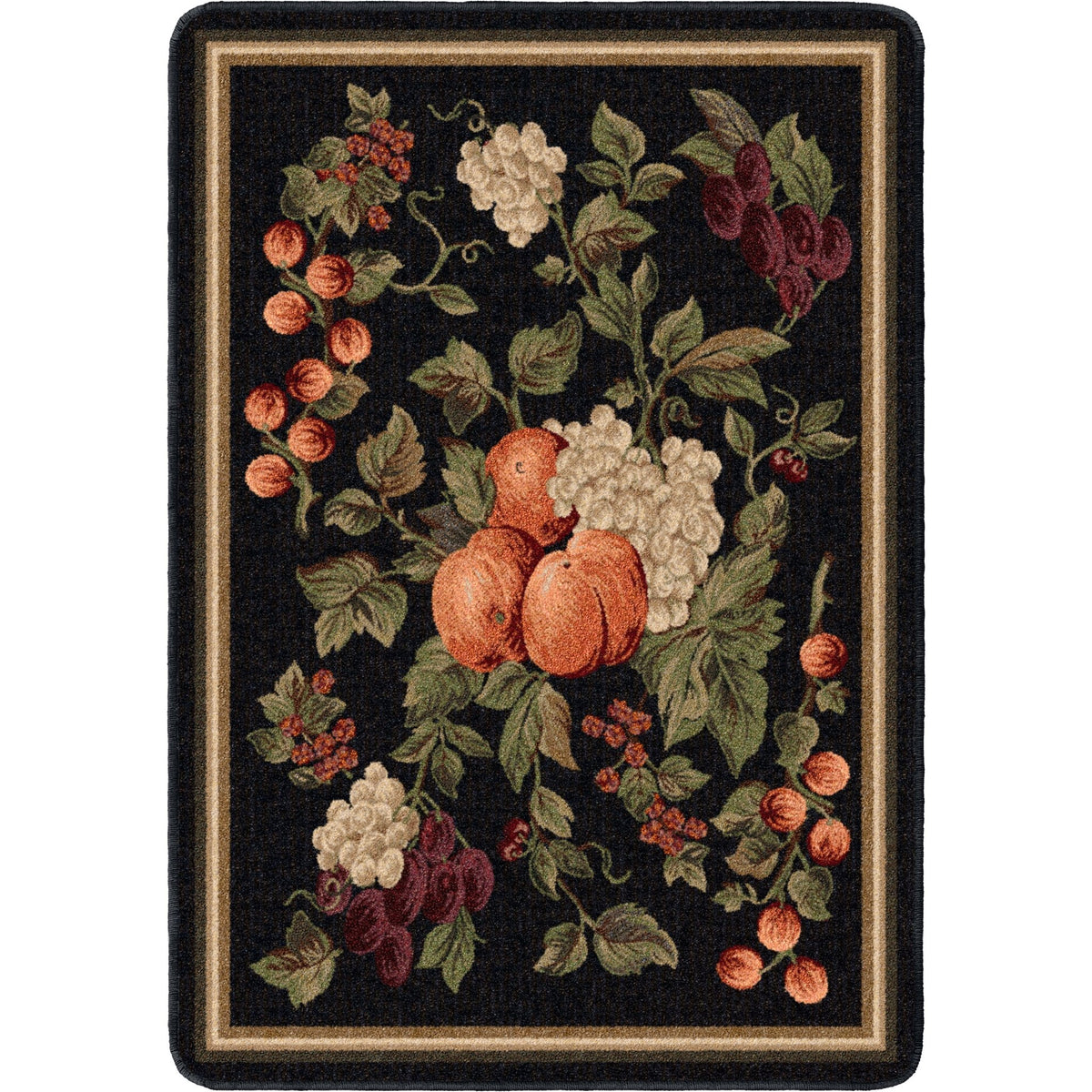 American Dakota Fruit Reserve Black Rug - 0463BLK234