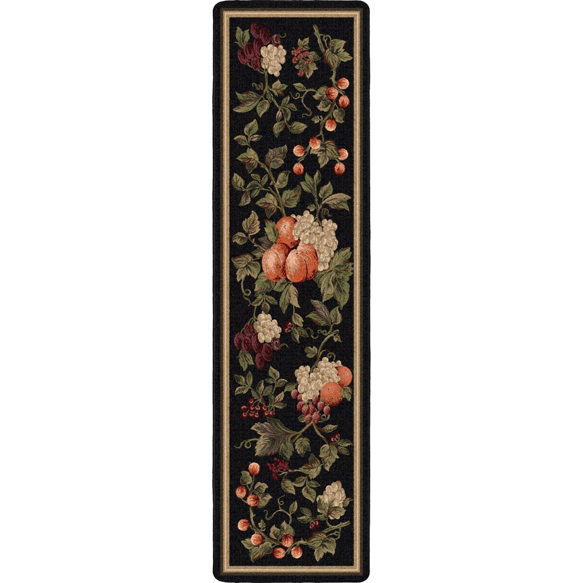American Dakota Fruit Reserve Black Rug - 0463BLK234