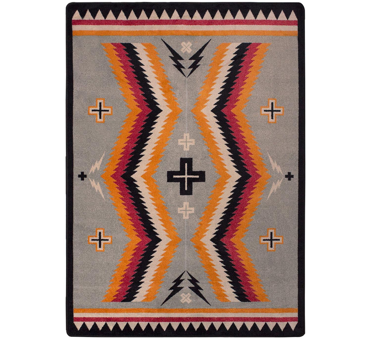 American Dakota Fury Peaks Black Frame Rug - S0230BKF234