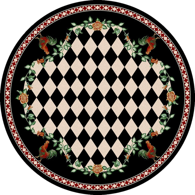 American Dakota High Country Rooster Black Rug - 0123BLK234