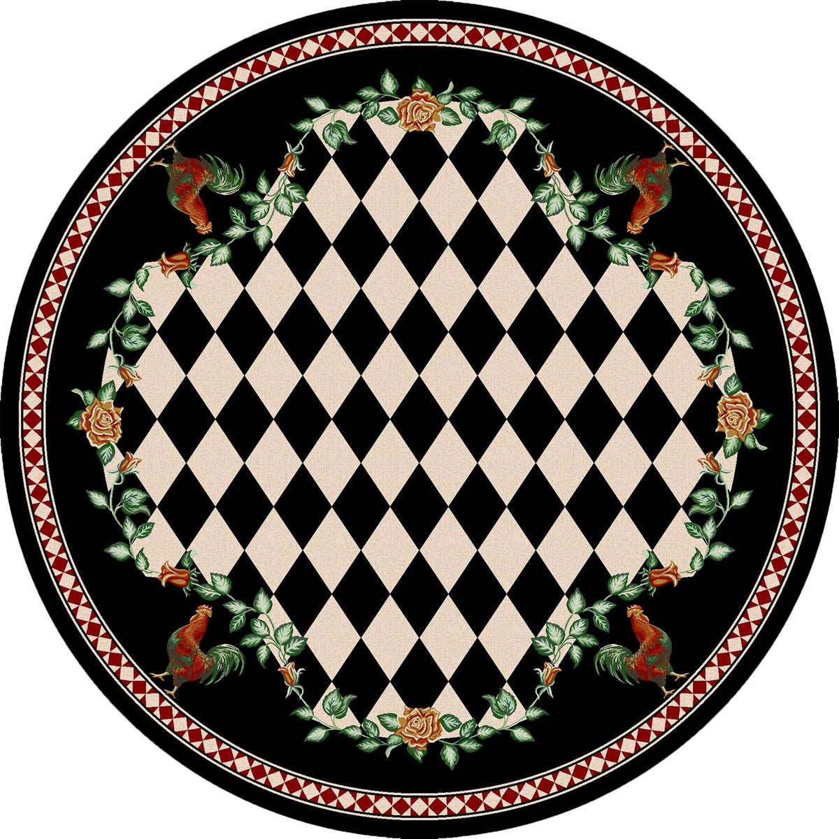 American Dakota High Country Rooster Black Rug - 0123BLK234