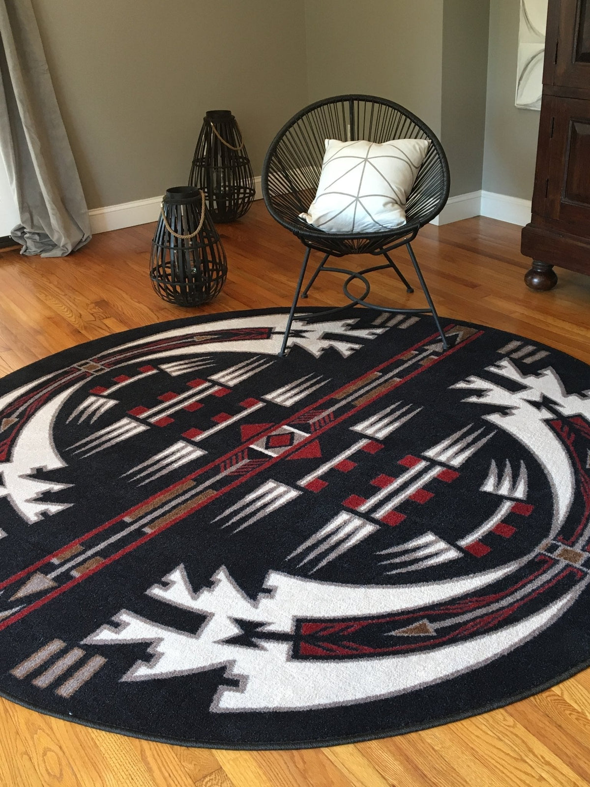 American Dakota Horse Thieves Black Rug