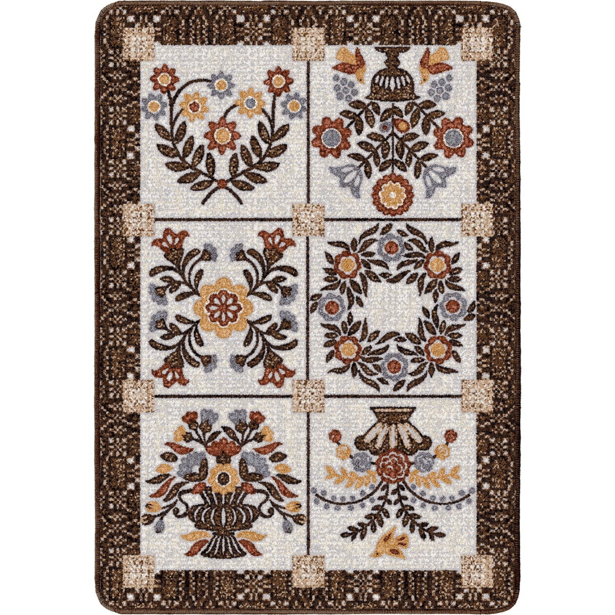 American Dakota Inspired Quilt Brown Rug - 0688BRN234