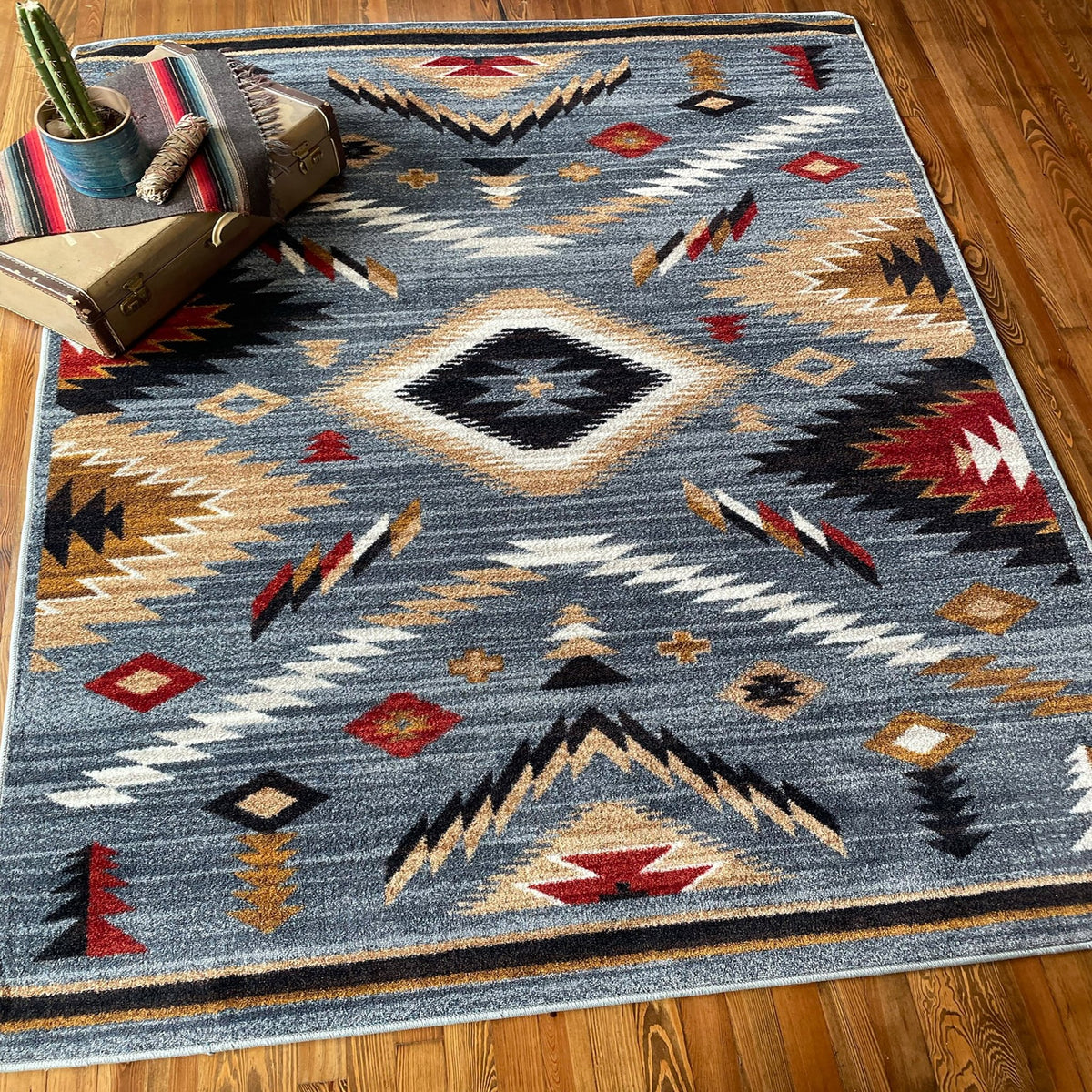 American Dakota Interlaced Horizon Gray Stone Rug - 0757GST234