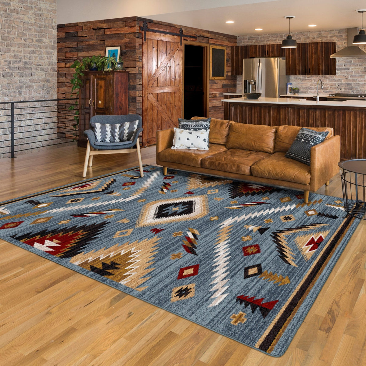 American Dakota Interlaced Horizon Gray Stone Rug - 0757GST234