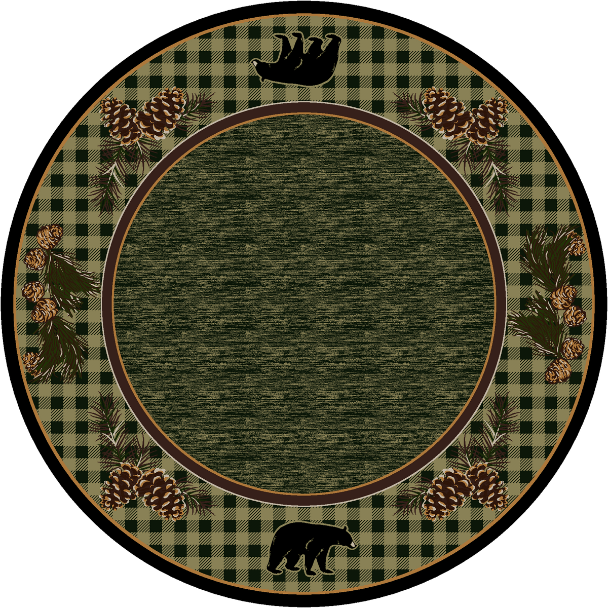 American Dakota Lakeside Bear Green Rug - 0272GRN234