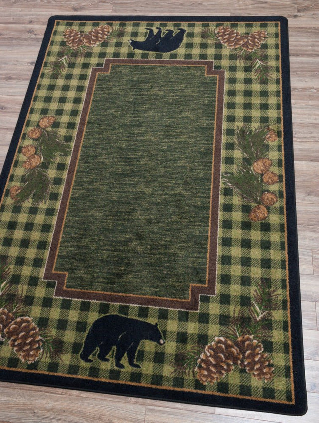American Dakota Lakeside Bear Green Rug - 0272GRN234