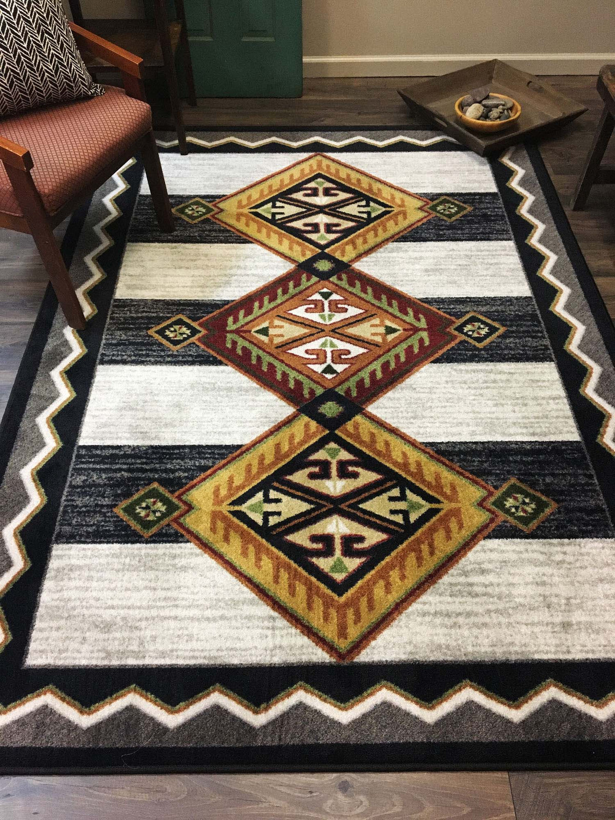 American Dakota Lineage Black & White Rug