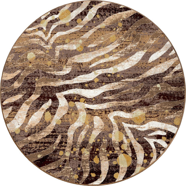 American Dakota Modern Zebra Gold Splash Rug - 0408GSP234