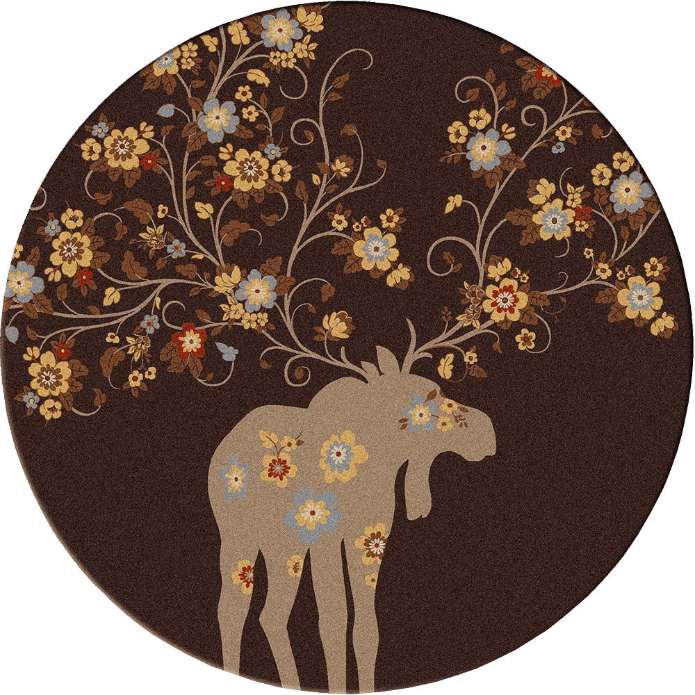 American Dakota Moose Blossom Chocolate Rug - 0021CHC234