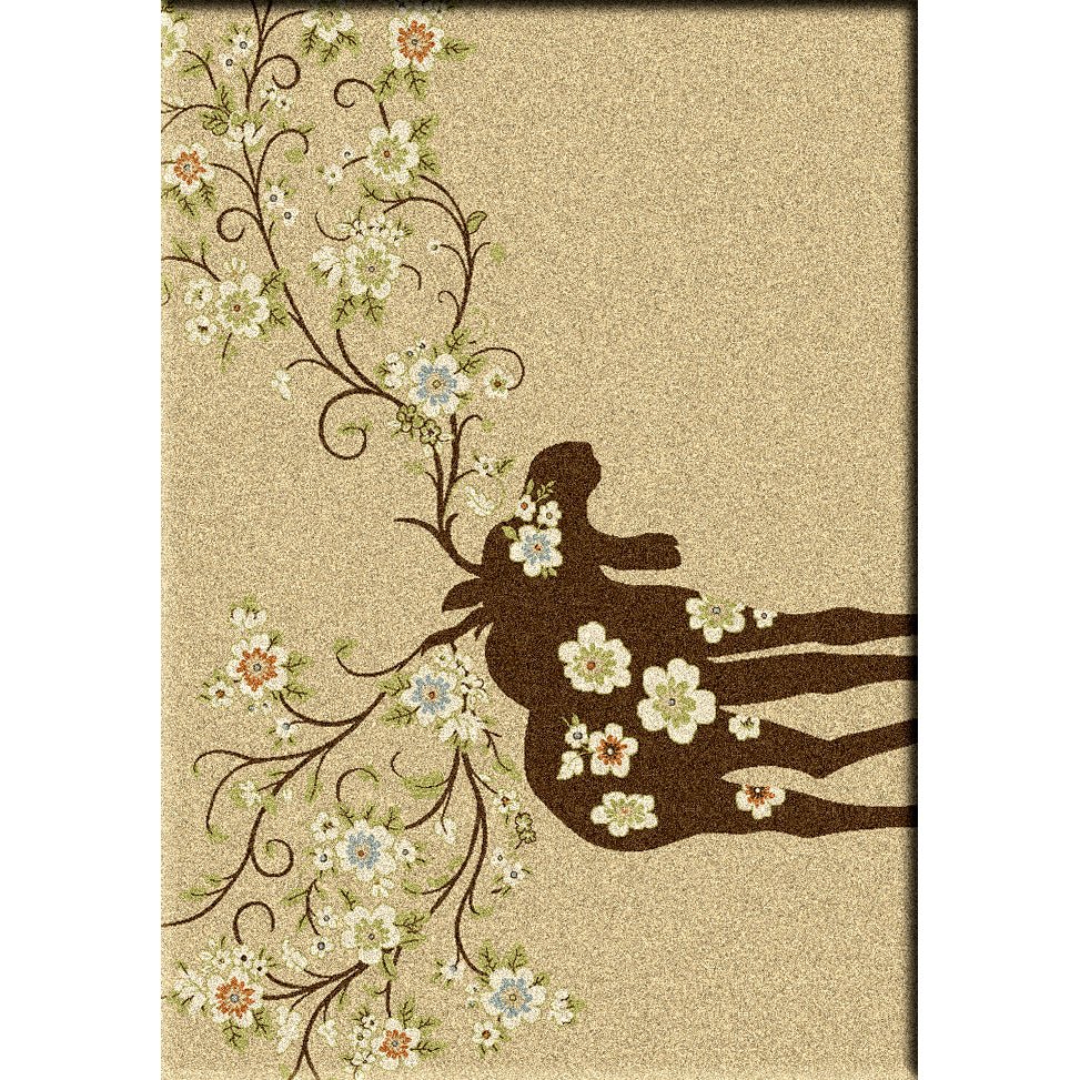 American Dakota Moose Blossom Natural Rug - 0021NAT234