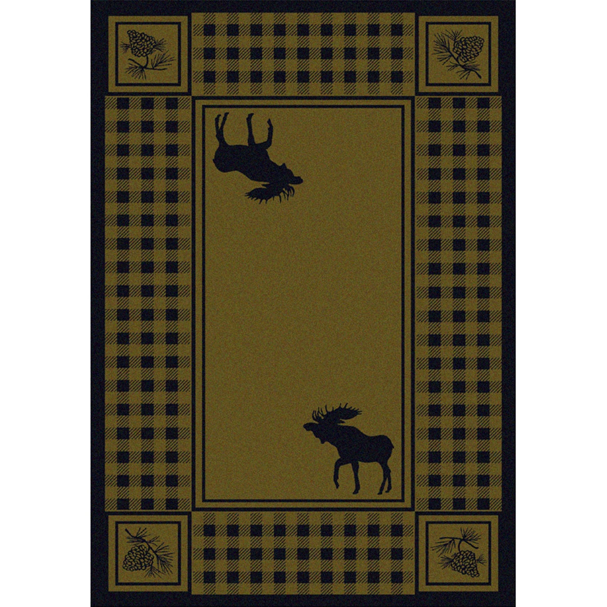 American Dakota Moose Refuge Green Rug - 0058GRN234