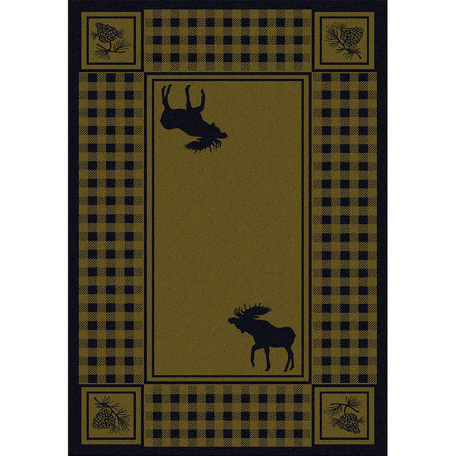 American Dakota Moose Refuge Green Rug - 0058GRN234