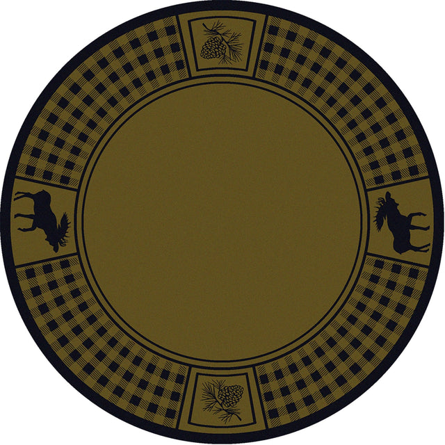 American Dakota Moose Refuge Green Rug - 0058GRN234