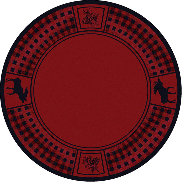 American Dakota Moose Refuge Red Rug - 0058RED234