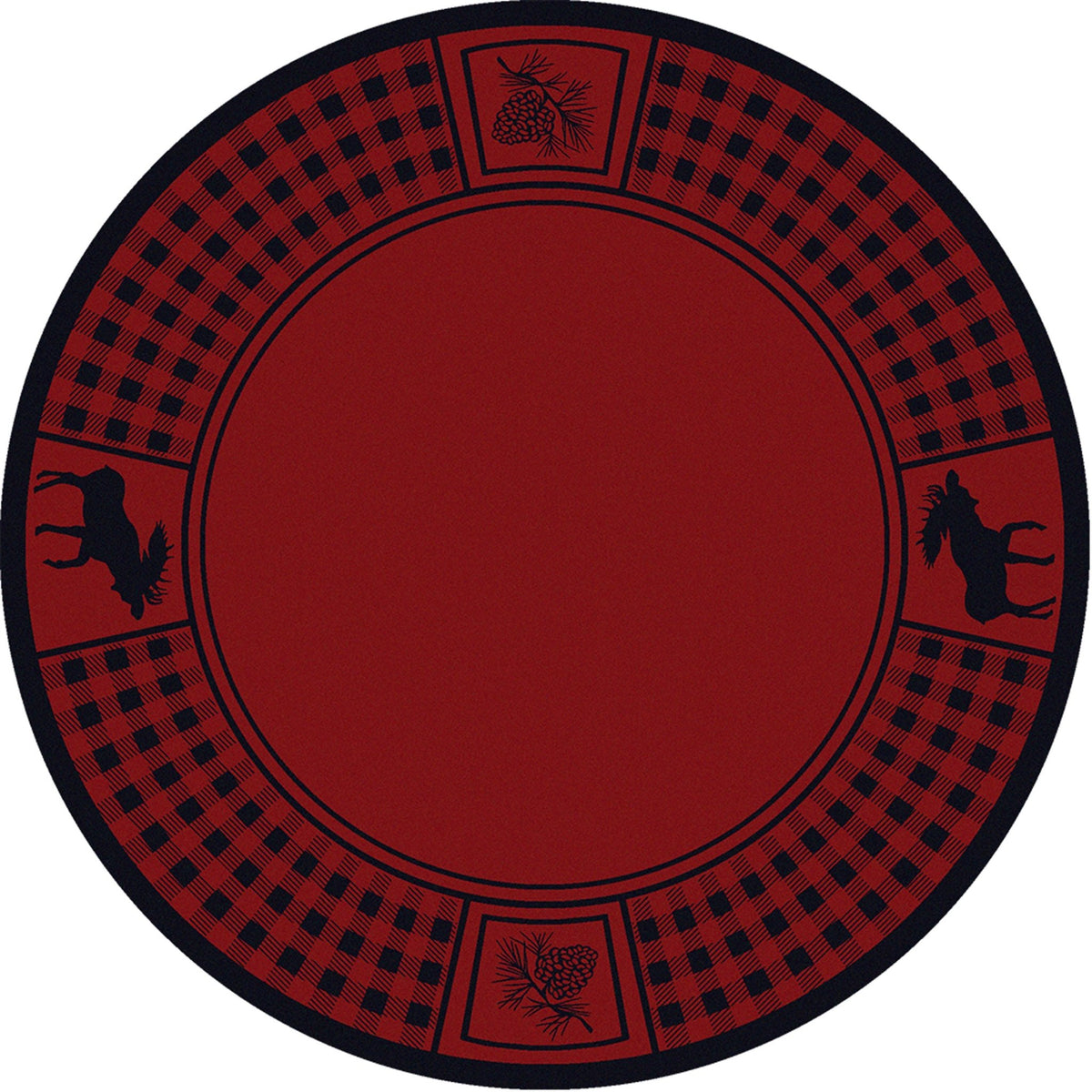 American Dakota Moose Refuge Red Rug - 0058RED234