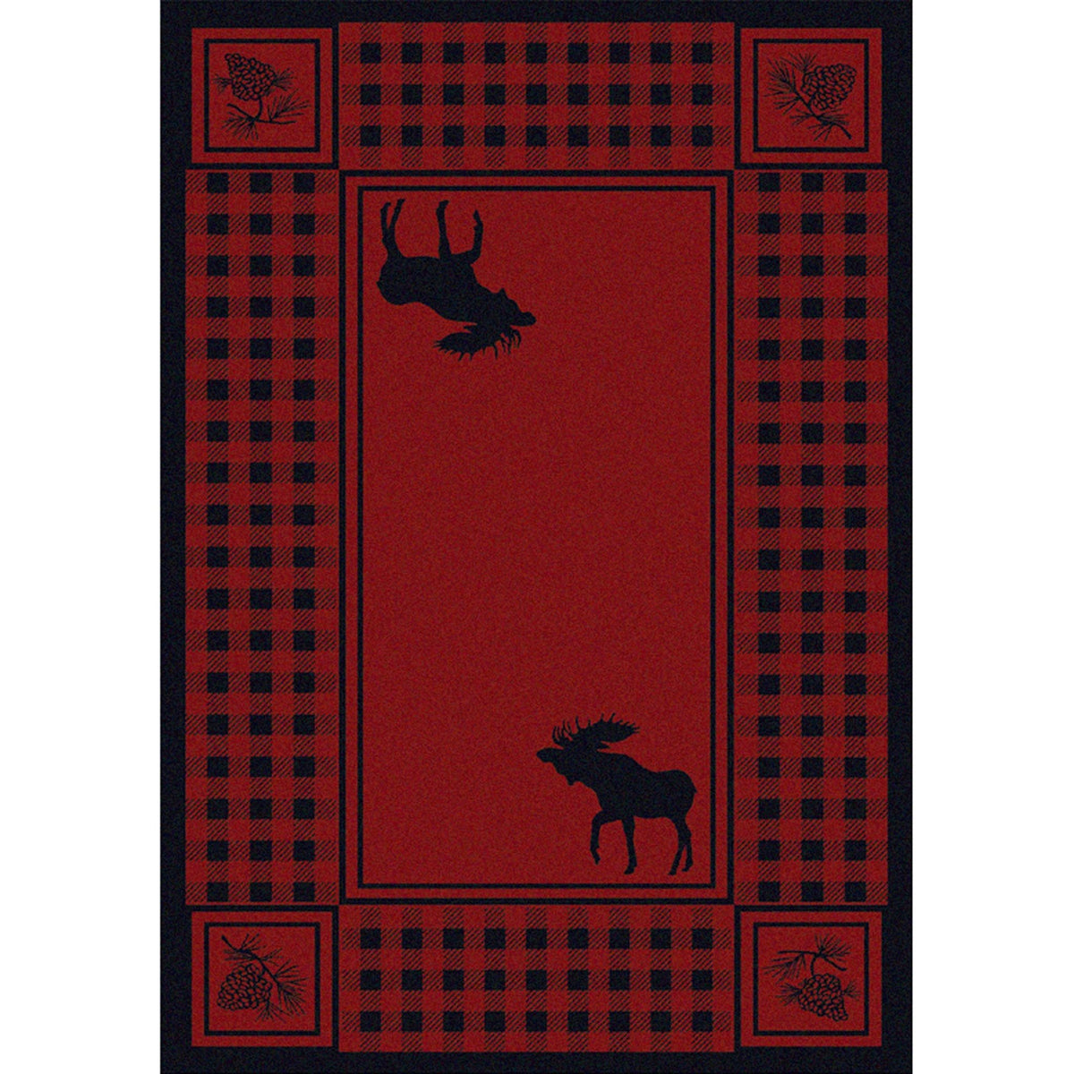 American Dakota Moose Refuge Red Rug - 0058RED234
