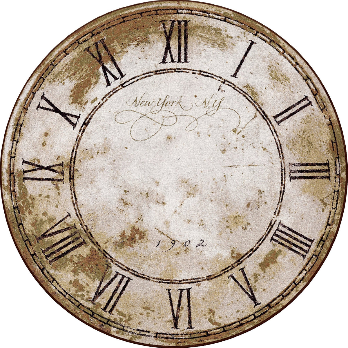 American Dakota New York Clock Distressed Rug - 0124DST296