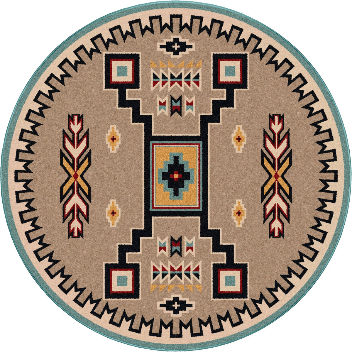American Dakota Old Crow Suede Turquoise Rug