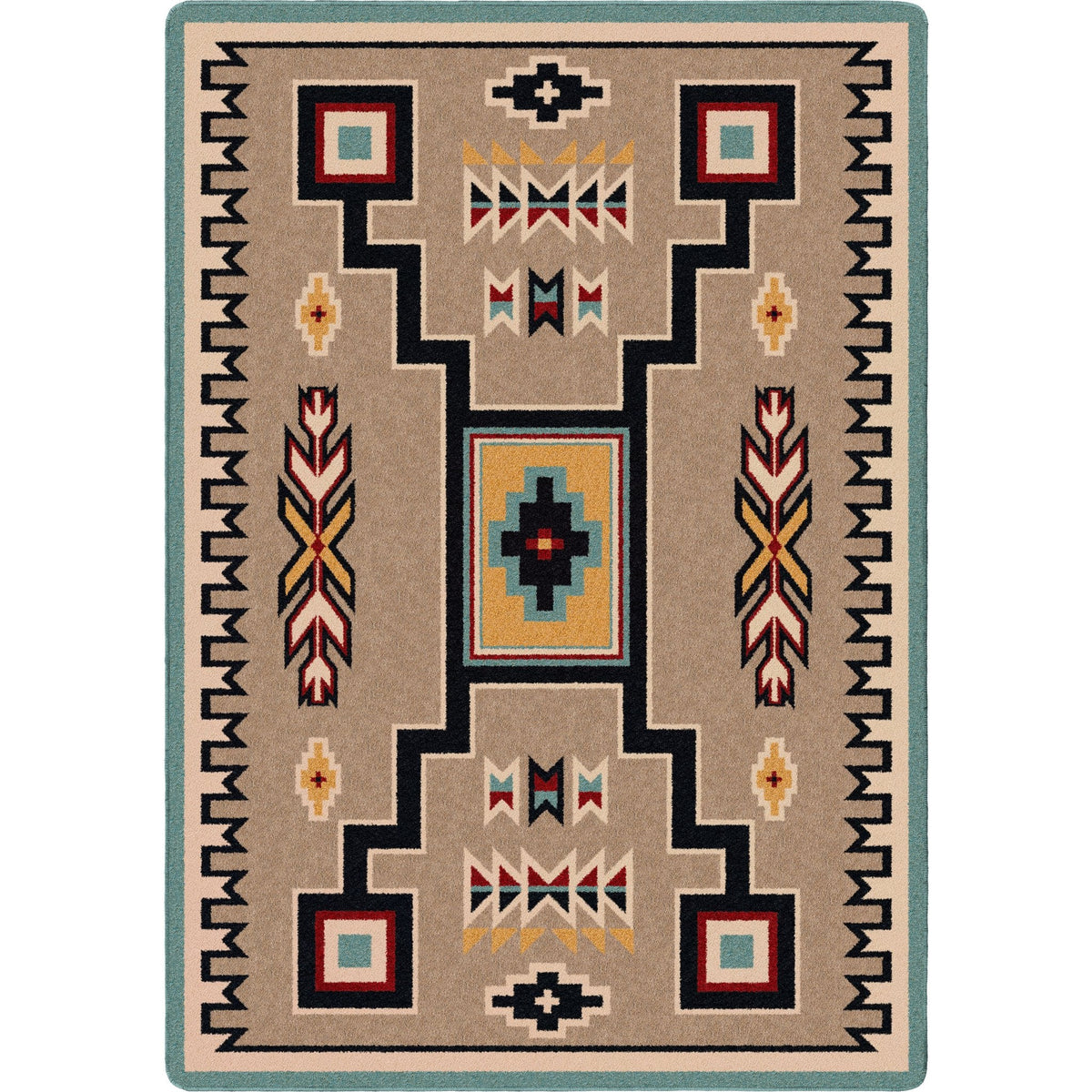 American Dakota Old Crow Suede Turquoise Rug