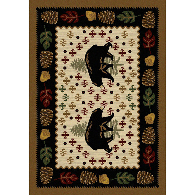 American Dakota Patchwork Bear Natural Rug - 0138NAT234