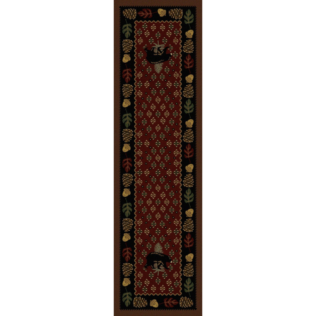 American Dakota Patchwork Bear Red Rug - 0138RED234